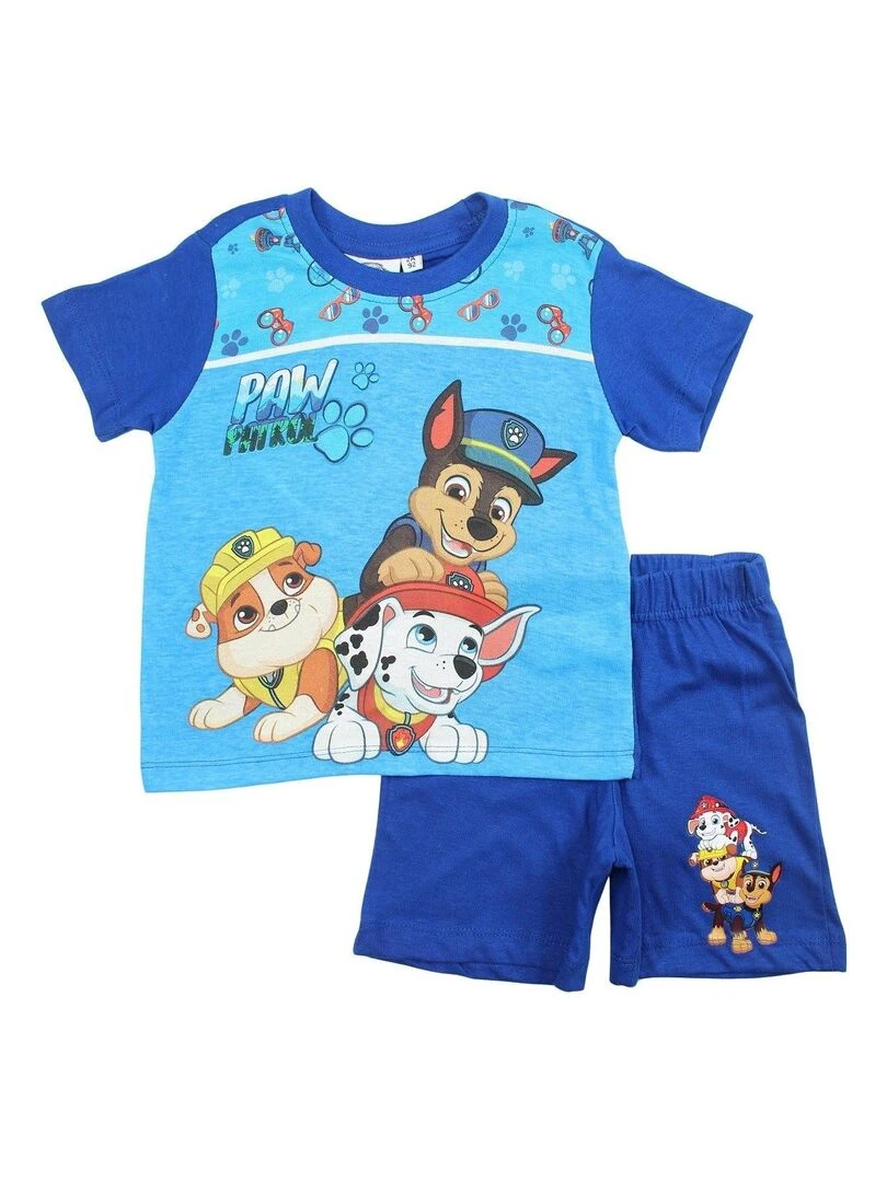 Paw Patrol Ensemble T shirt short garçon Imprimé La Pat' Patrouille Bleu marine