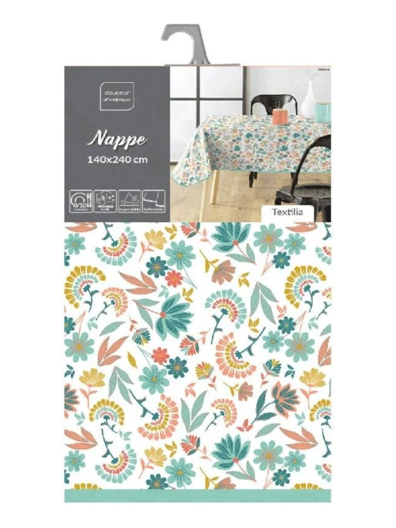 Nappe rectangulaire 140x240 cm Textilia Indiana Blanc