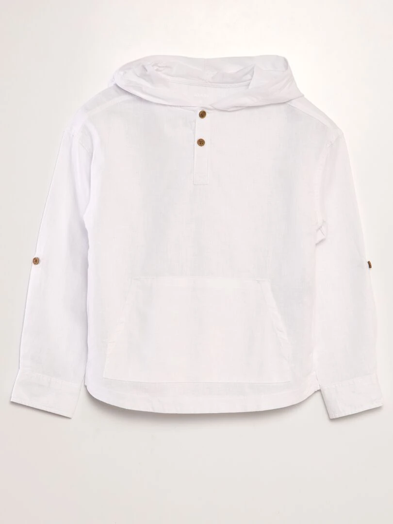 Chemise en lin et coton blanc