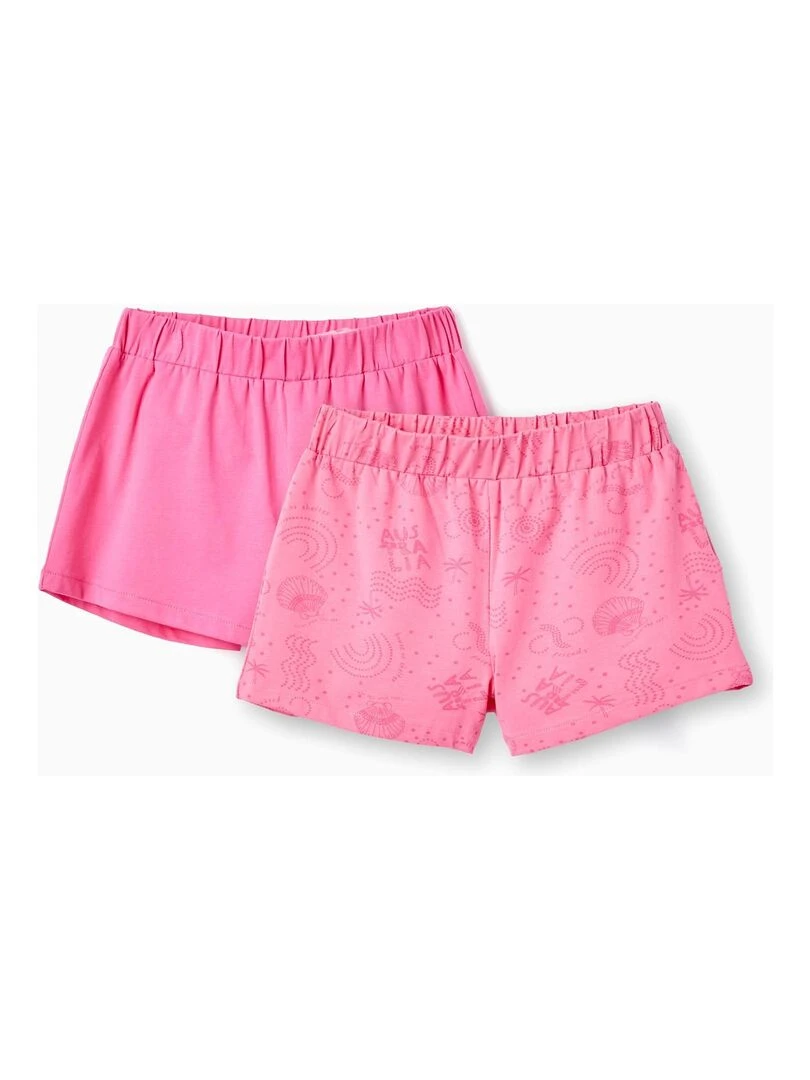 2 Shorts en Coton pour Fille 'Australia' Rose