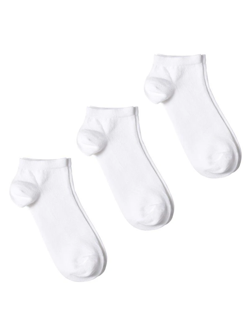 Socquettes Coton Prémium   Lot 3 Paires   Fabrication UE   Blanc