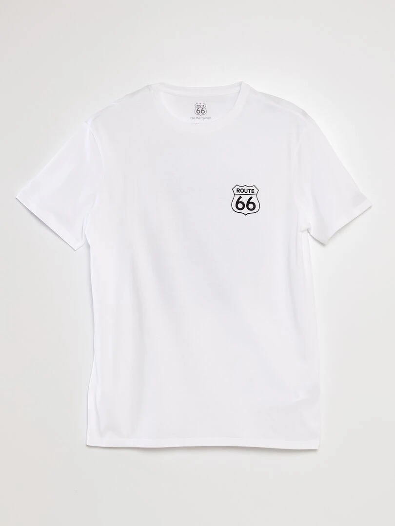 Tee shirt imprimé 'Route 66' blanc