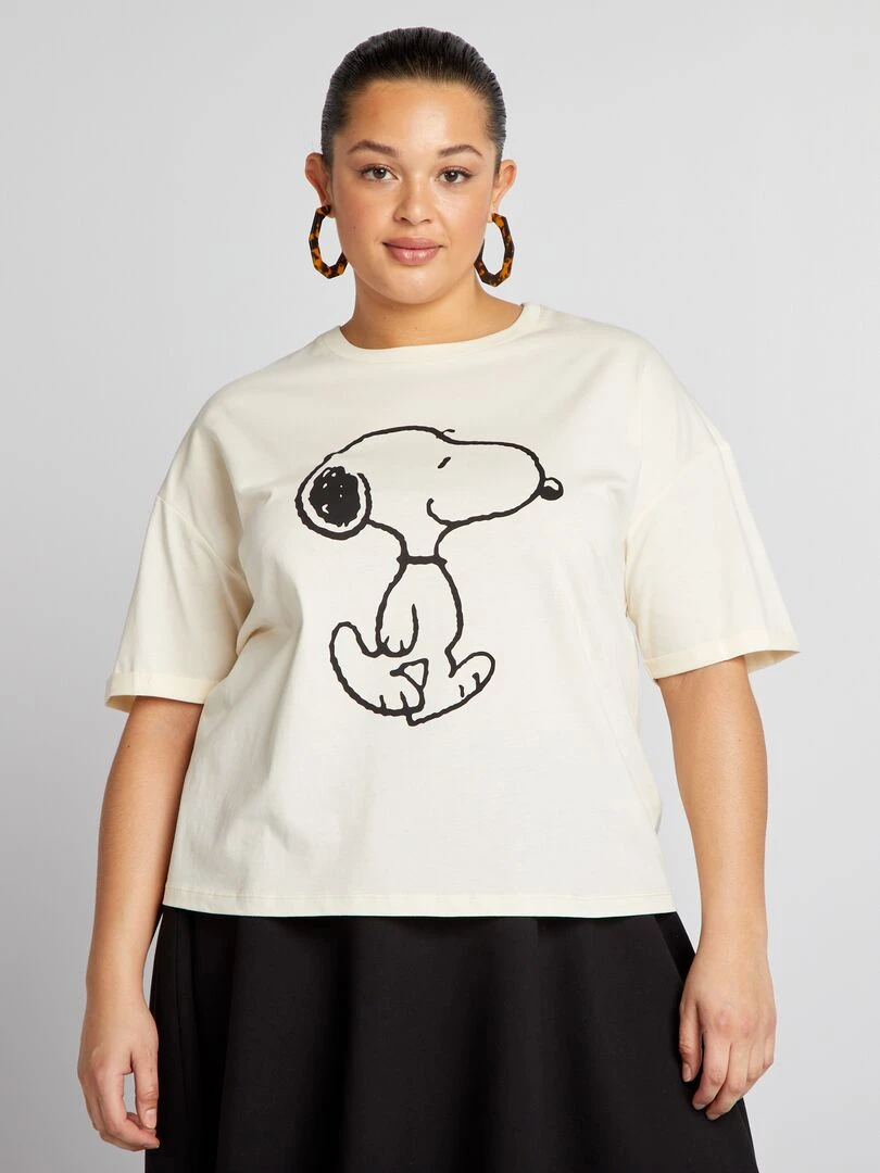 Tee shirt imprimé 'Snoopy' Beige