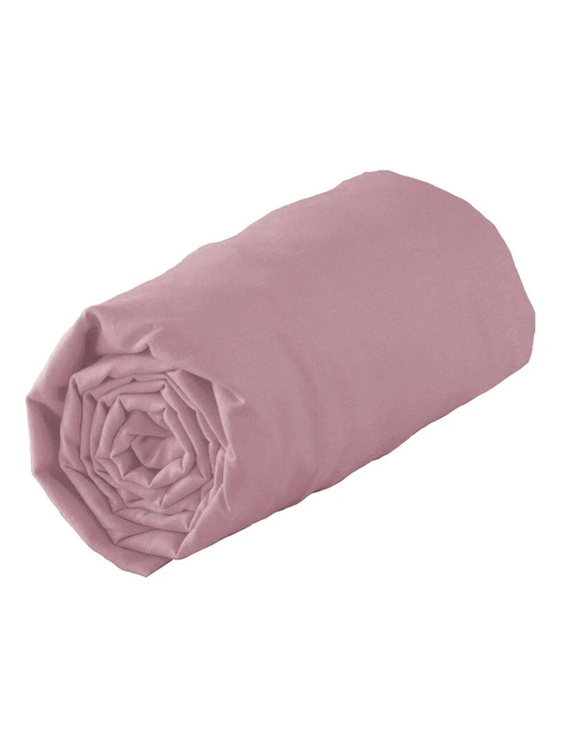 Drap Housse Uni en 100% Coton Rose