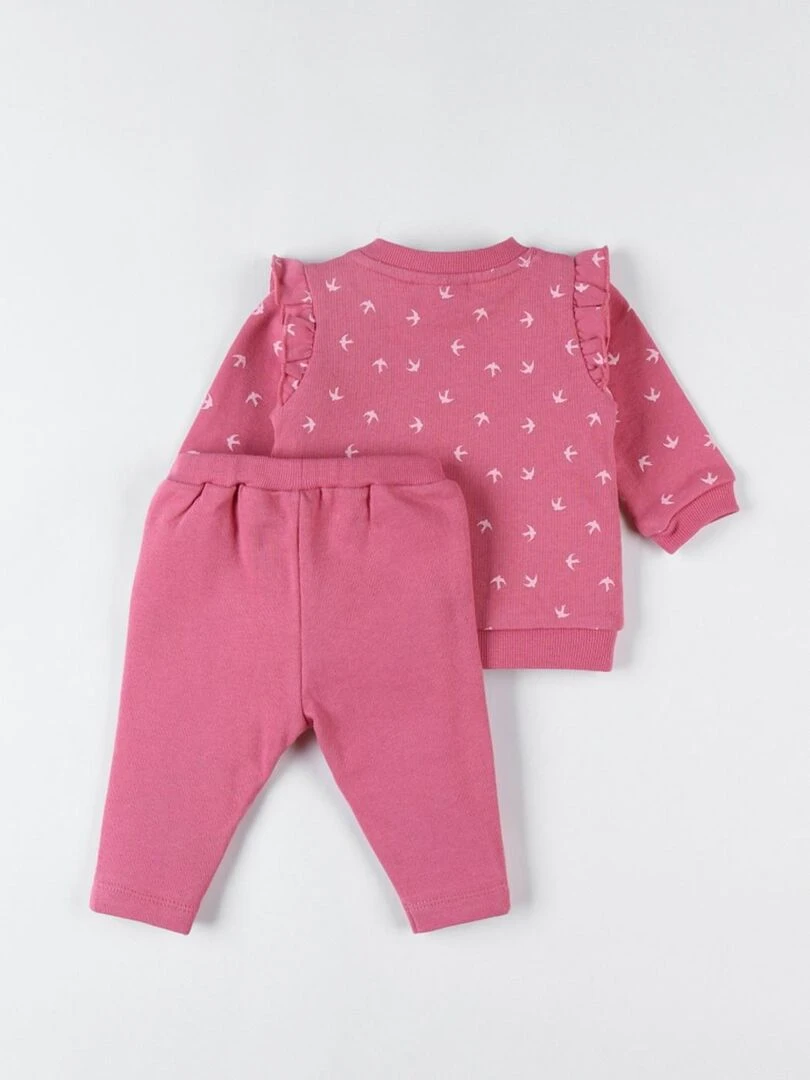 Set sweatshirt + jogging imprimé hirondelles  foncé   Noukie's   Rose