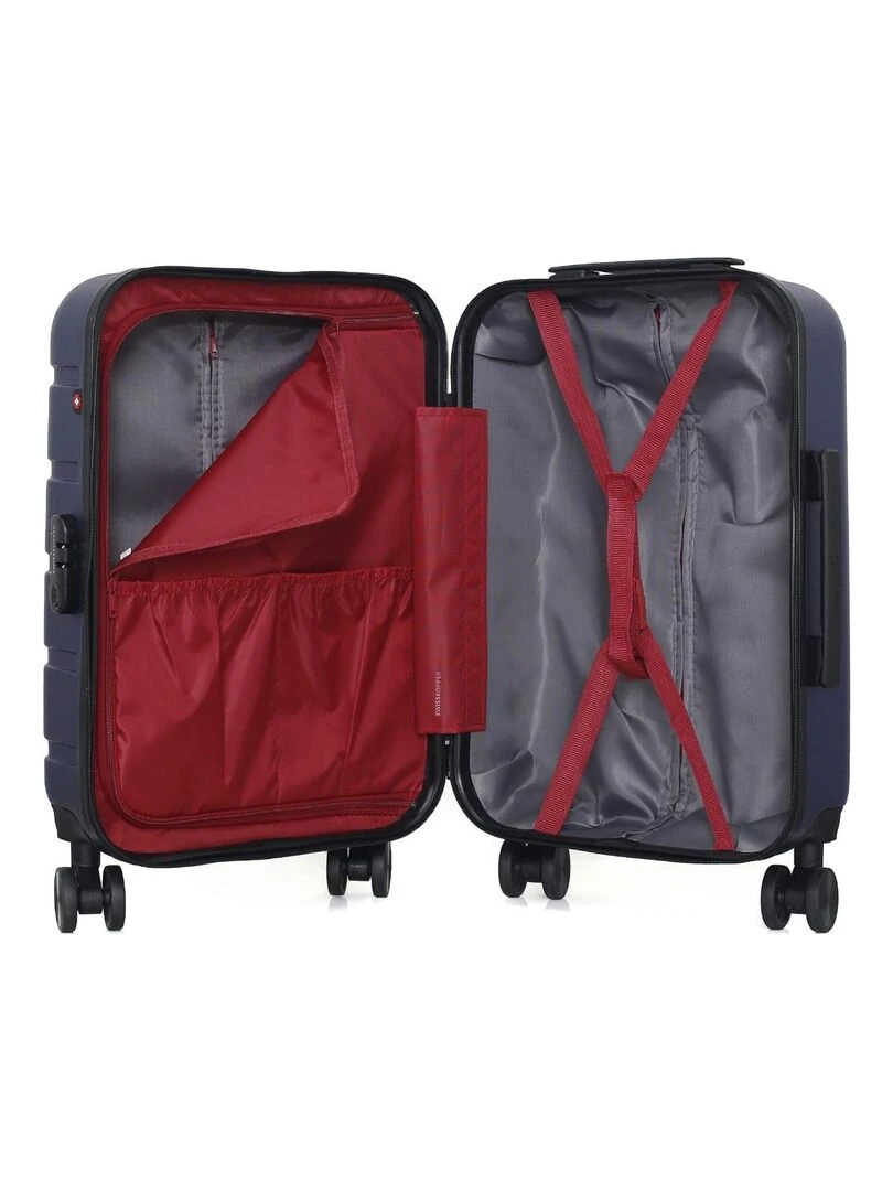 SWISS KOPPER   VALISE CABINE ABS AIGLE 4 ROUES 55 CM   Bleu marine