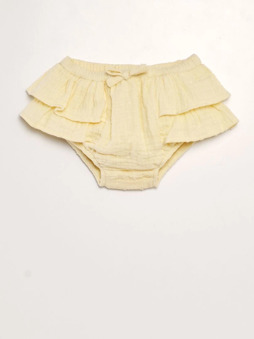 Culotte en gaze de coton avec plumetis Jaune