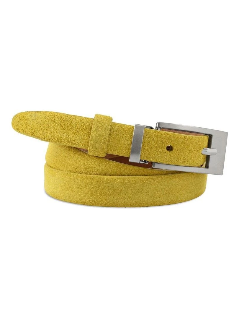 Ceinture Plein Cuir suédine Celina Fabrication UE Jaune moutarde