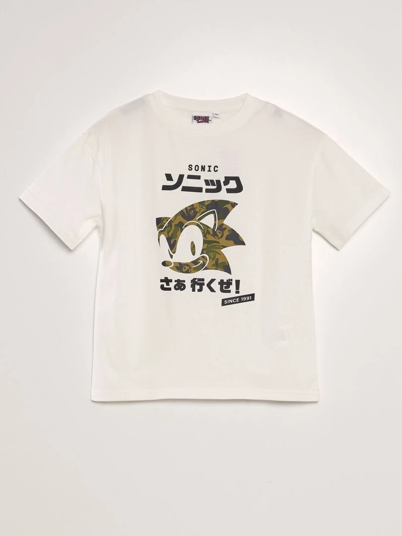 T shirt en jersey 'Sonic' blanc