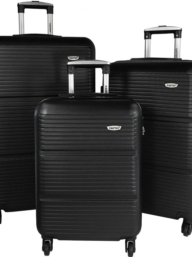 Lot 3 Valises Rigides dont 1 Valise Cabine ABS Noir