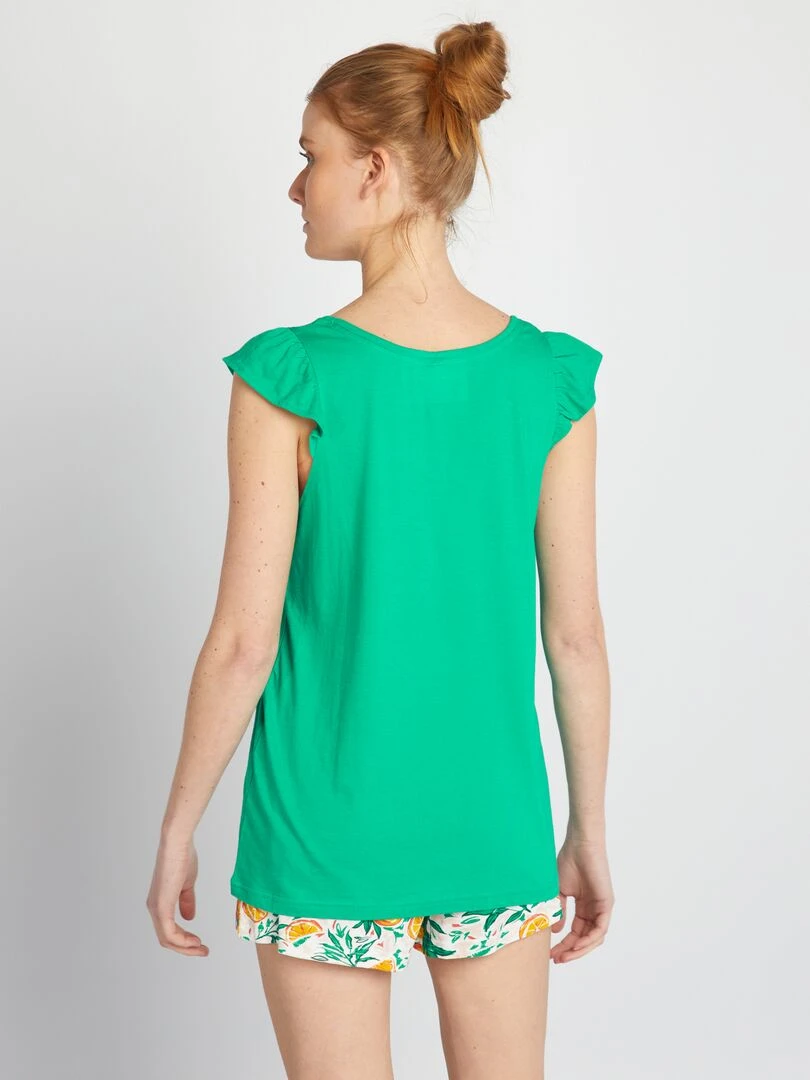 Ensemble de pyjama imprimé 'Naf naf' 2 pièces Vert