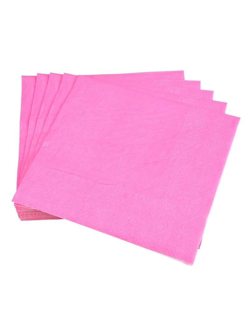 Lot de 20 serviettes en papier Tendance Uni Rose
