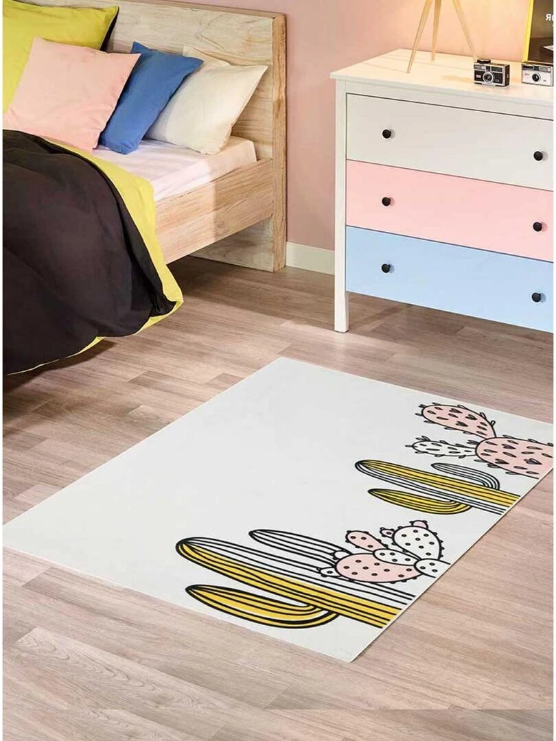 Tapis enfant PUKTAR MD Rose 95x125 Fait en Europe en nylon   Rose