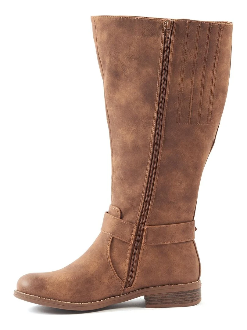 Gabylou   Bottes XL pour mollets larges   Modele Isabelle   Camel