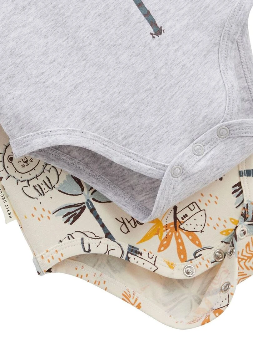 Lot de 2 bodies bébé manches courtes Tapioca   Gris Gris