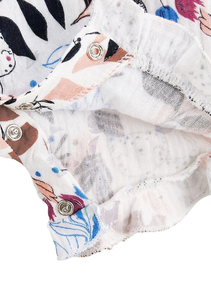 Barboteuse bébé en gaze de coton Imany   Ecru