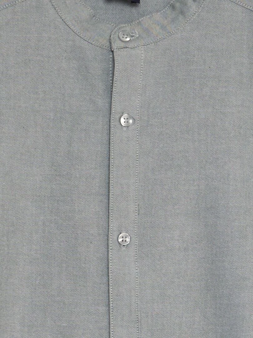 Chemise oxford col mao Vert