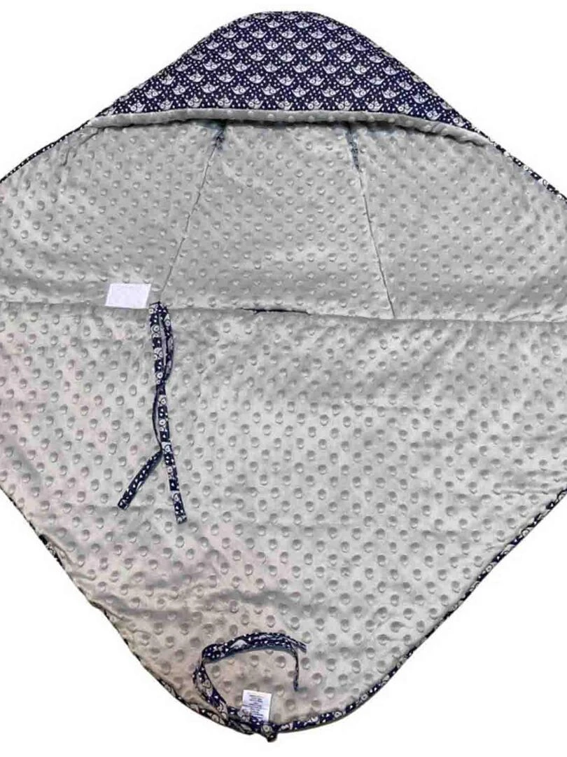 Couverture enveloppante réversible et multi usage ELI Bleu marine