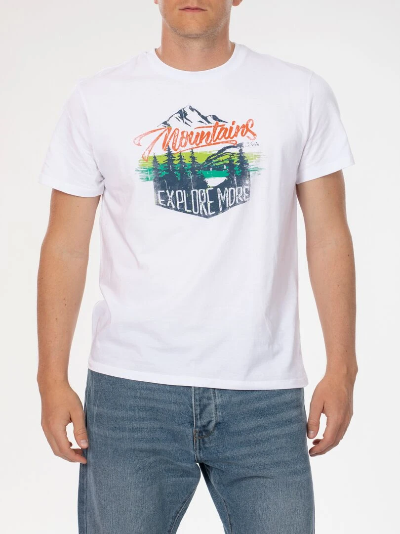 T shirt jersey coton imprimé ARJUNA 'Rica Lewis'   Blanc