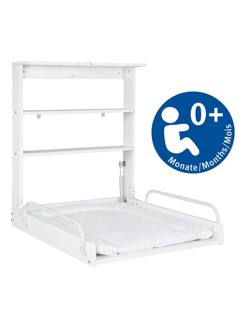 ROBA Table À Langer Murale + Matelas À Langer   Blanc   Blanc