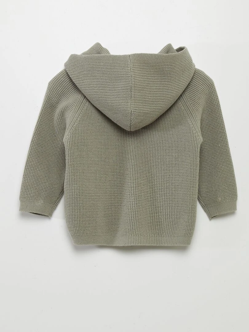 Gilet à capuche en maille tricot Vert