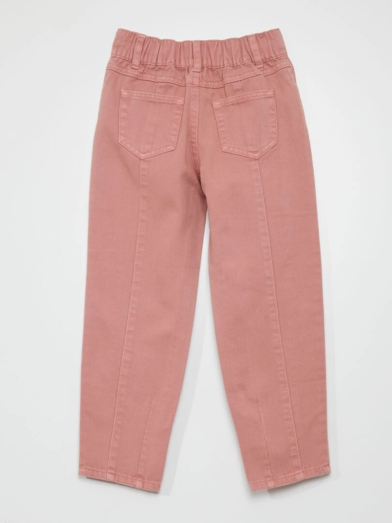 Pantalon denim forme ballon Rose