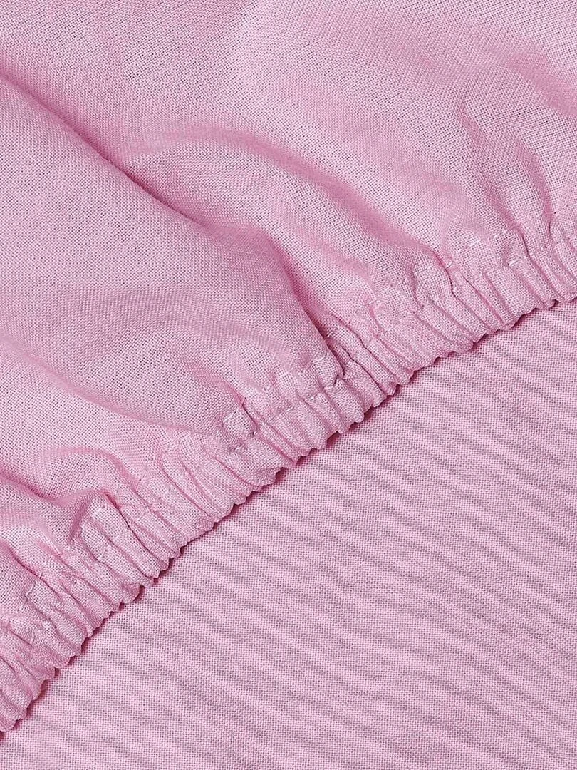 Drap housse en coton Coton uni Rose