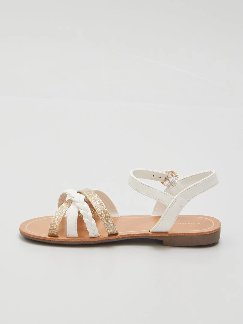 Sandales à multiples brides fantaisies   blanc
