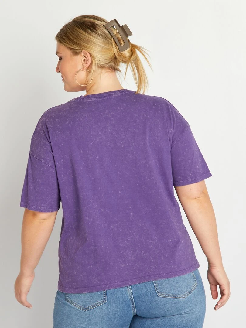 Tee shirt imprimé manches courtes   Violet