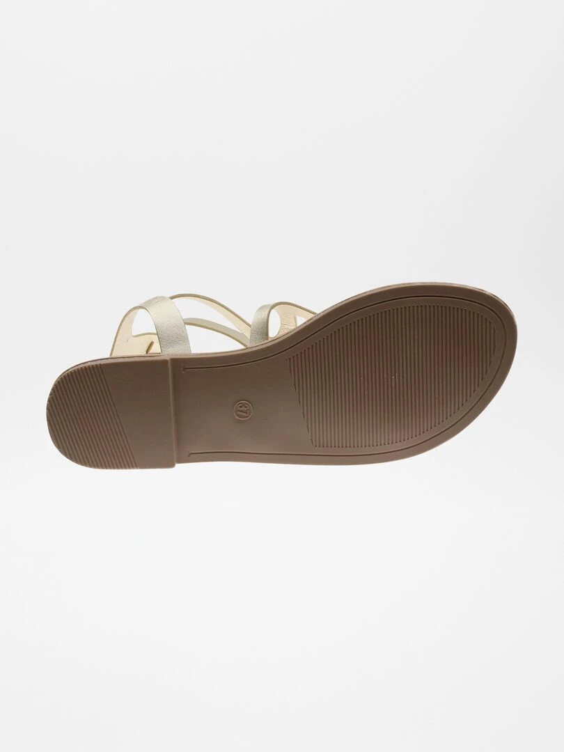 Sandales à brides montantes Beige