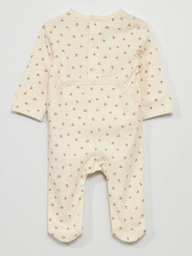 Pyjama en jersey avec imprimé   Blanc 'fleurs'