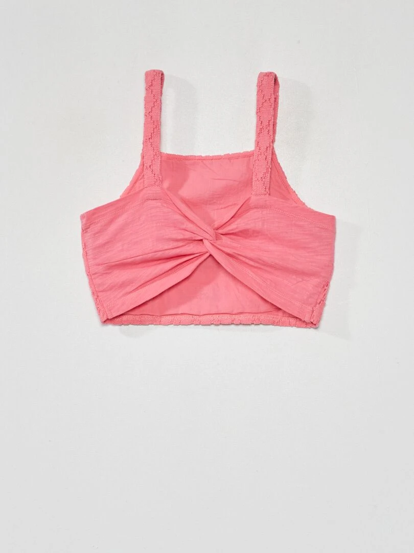 Top en crochet rose