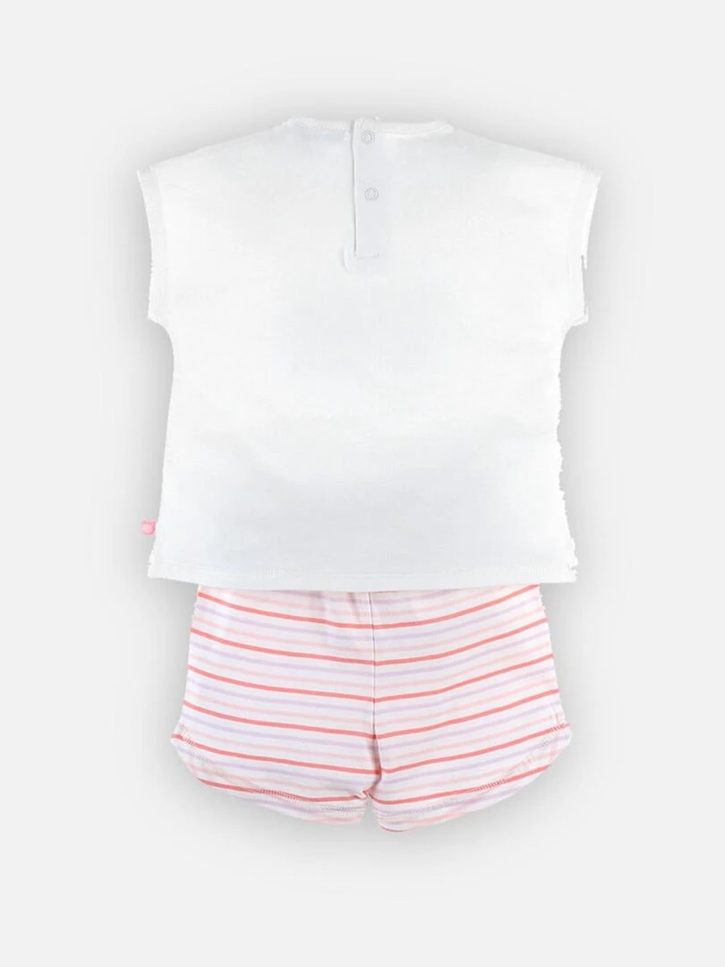 Pyjamas 2 pièces court en jersey  écru/rose   Noukie's   Rose