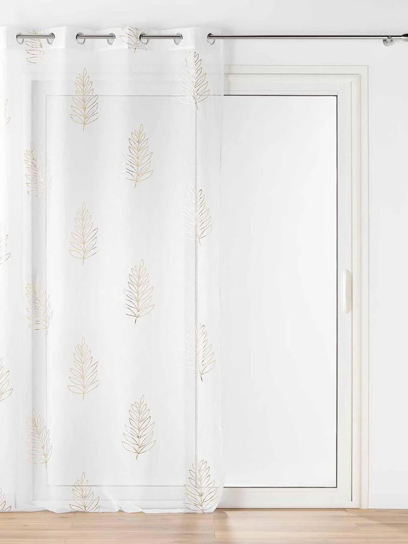 Voilage aux impressions métallisées   Beige