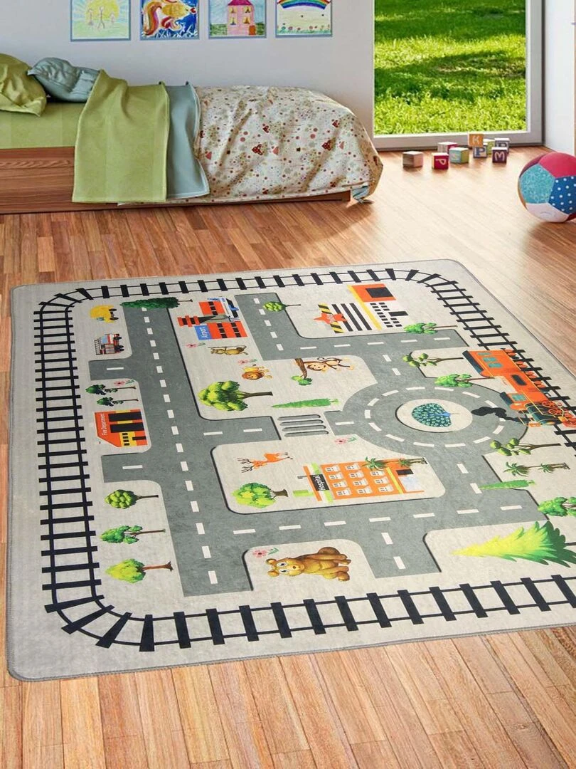 Tapis CIRCUIT ZOO Gris Gris