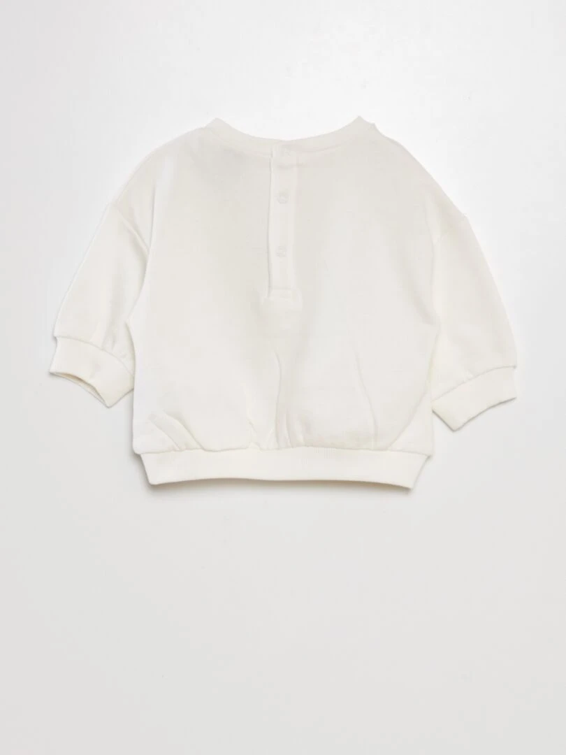 Sweat loose à imprimé   Blanc