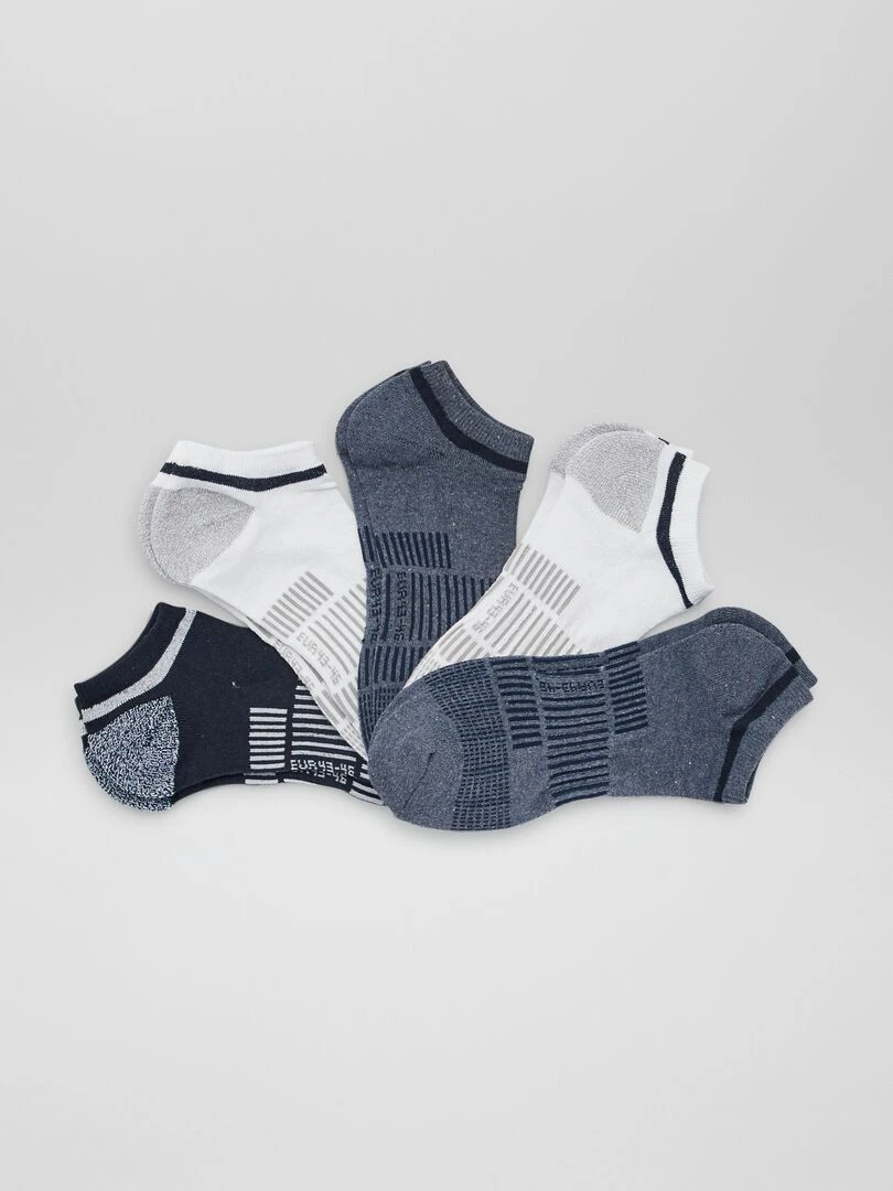Lot de 5 chaussettes de sport invisibles Bleu