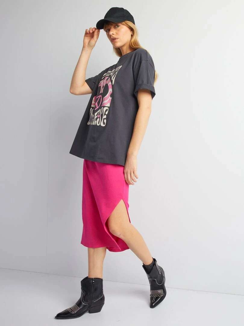 T shirt oversize style hippie 'Mickey' de 'Disney' Noir