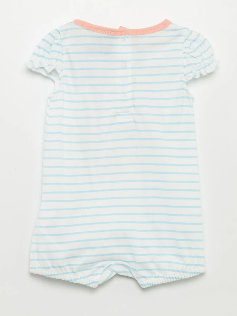 Barboteuse 'Snoopy'   Bleu rayé