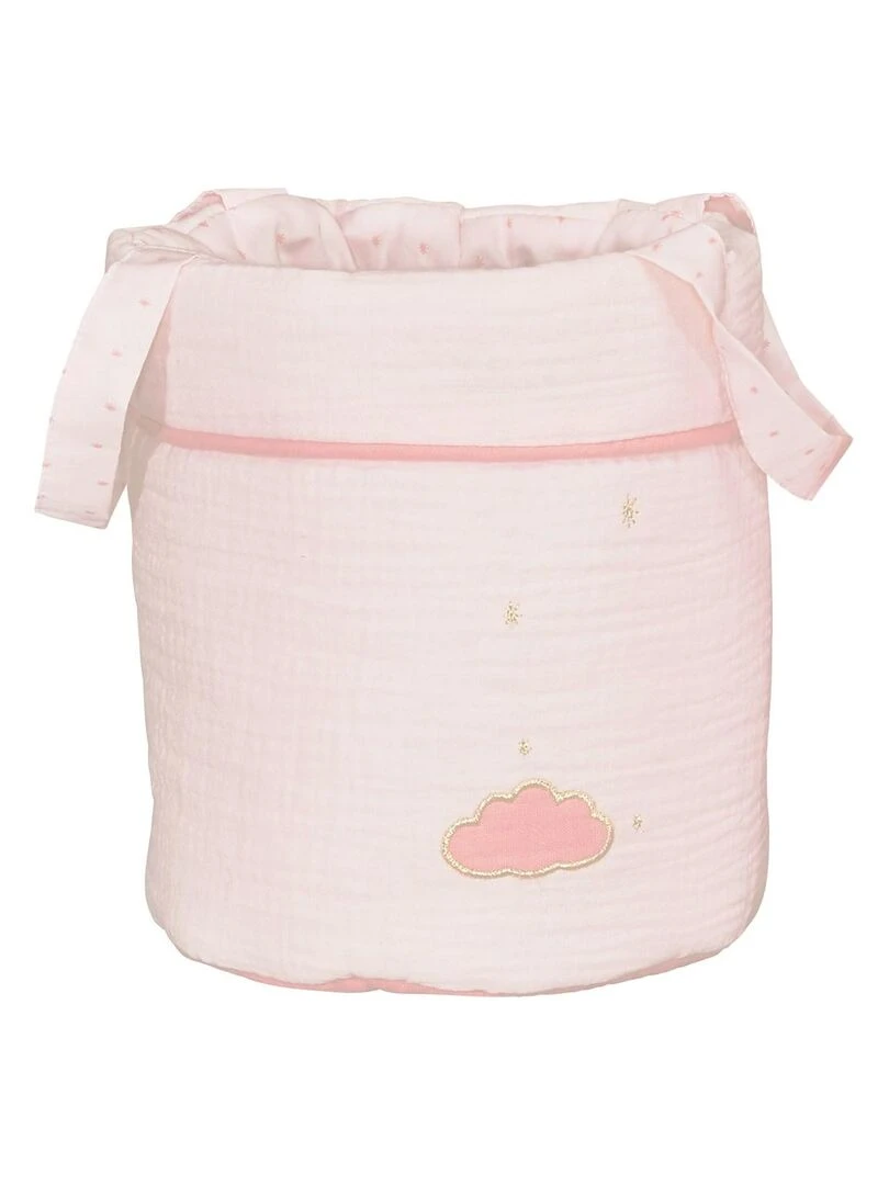 Lot de 3 paniers de rangement en coton SAUTHON Rose