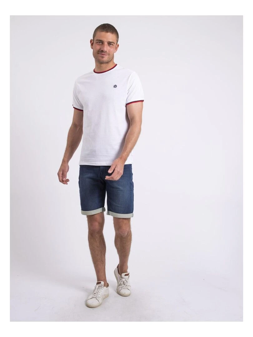 T shirt col rond pur coton NILOTIN   Blanc