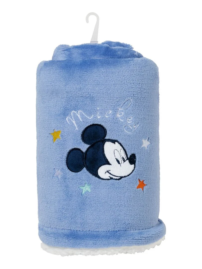 Couverture bi matière 75x100 cm   Mickey Cool   Bleu