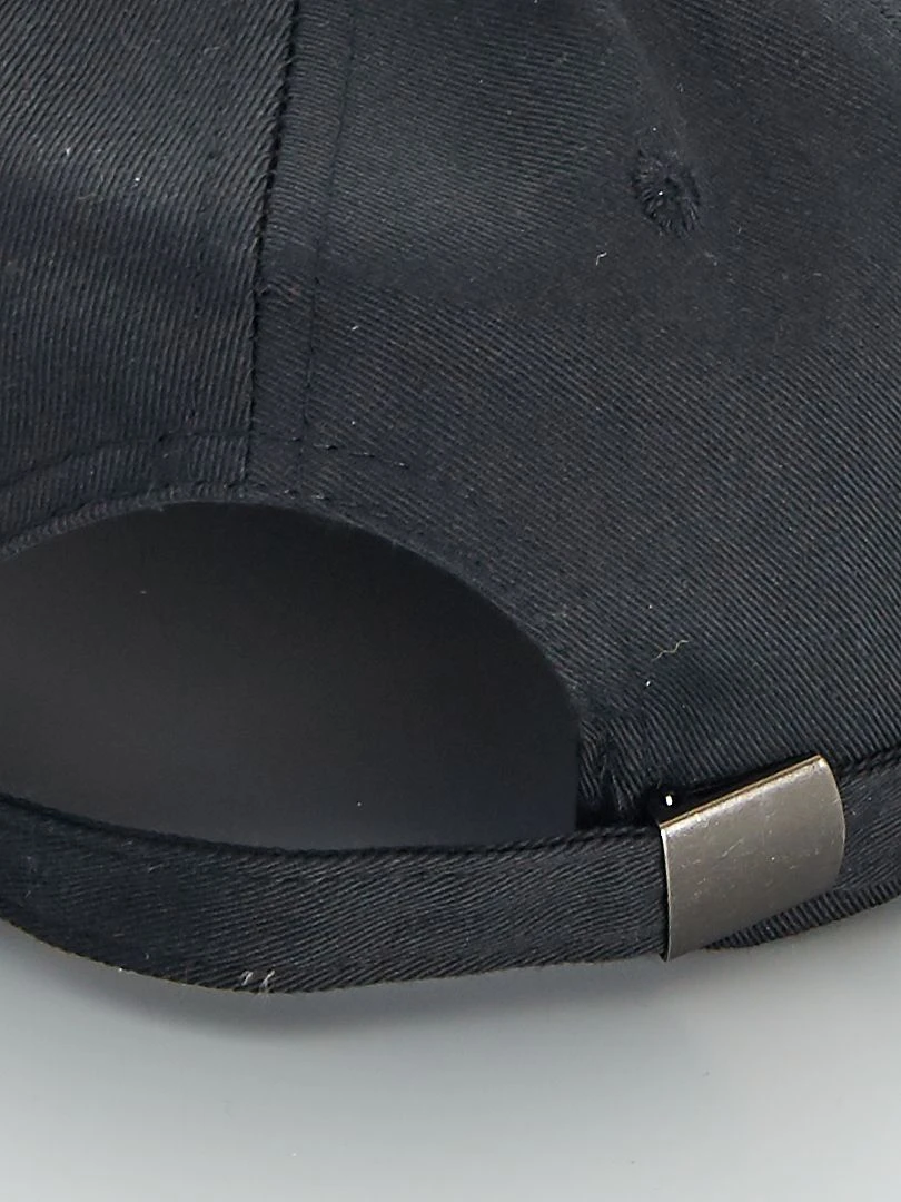 Casquette en toile unie noir