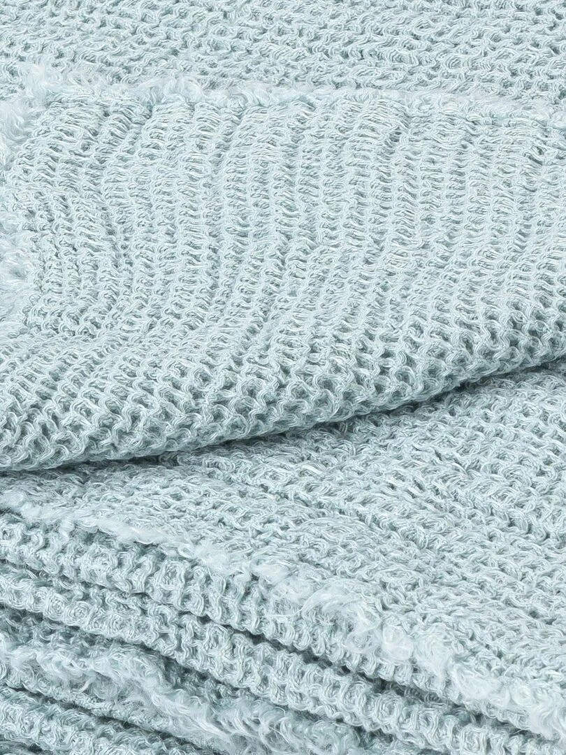 Plaid en 100% lin Jade Bleu céladon