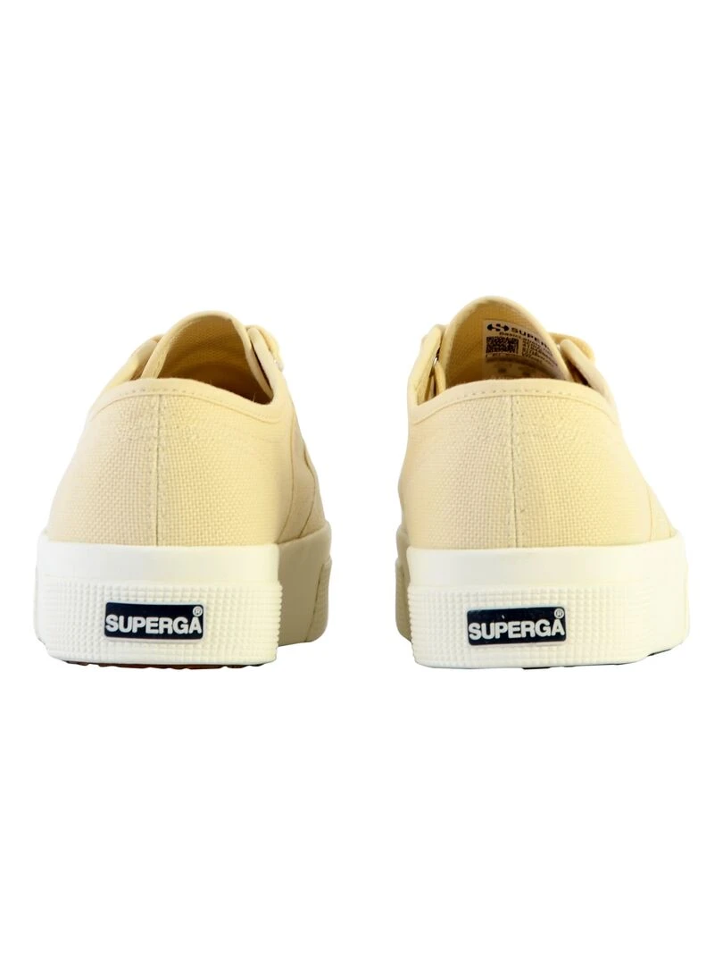 Basket Basse à Lacets Superga Platform   Beige clair