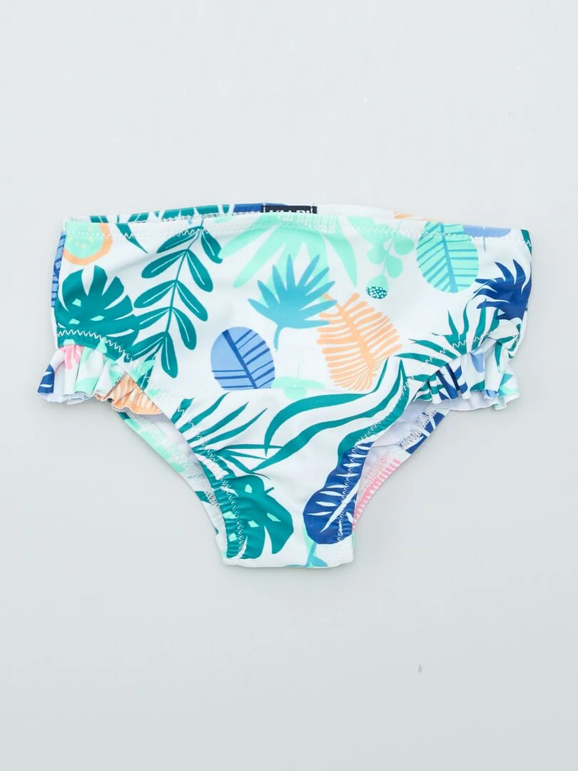 Maillot de bain tropical   2 pièces   Bleu