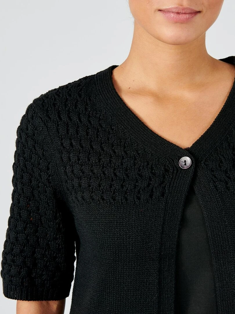 Boléro maille fantaisie Damart Noir