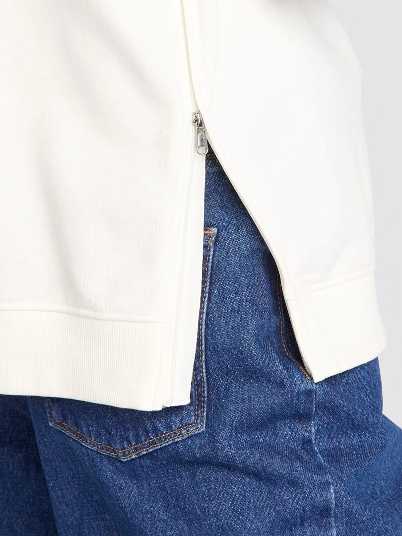 Sweat d'allaitement avec ouverture sur les côtés   Blanc