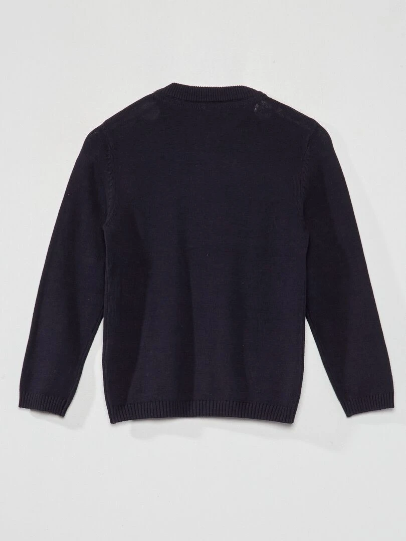 Gilet zippé en maille bleu marine