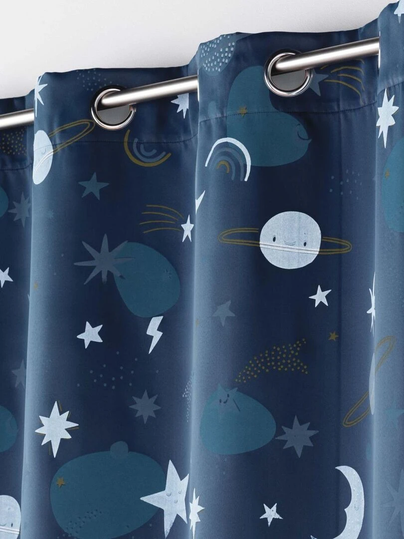 Rideau occultant enfant ambiance astrale Bleu